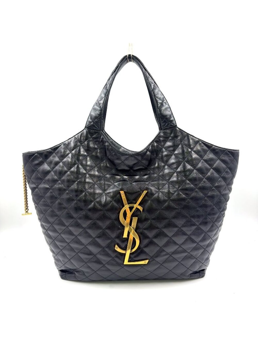 Saint Laurent Paris Icare Maxi Lambskin Black Tote Bag Gold